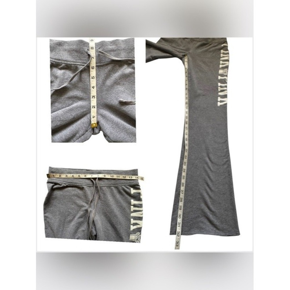 Pink Victoria's Secret Purple Cropped Hoodie with Flare Sweatpants Size Small - Picture 4 of 15